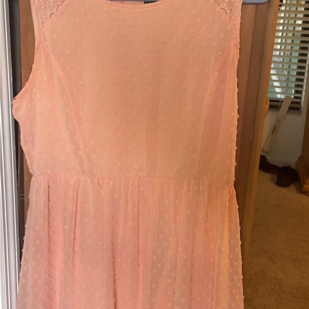 Light Coral Pleated Sundress - Casual or Special Event